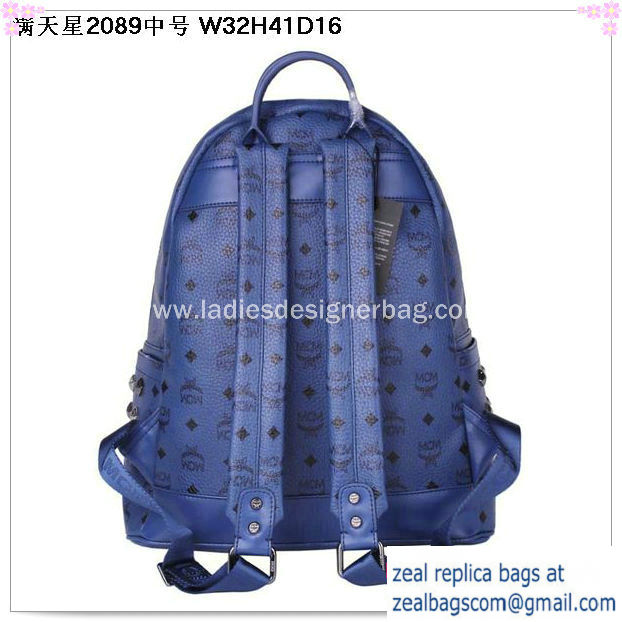 High Quality Replica Hot Sale MCM Stark Studded Medium Backpack MC2089 Royal - Click Image to Close
